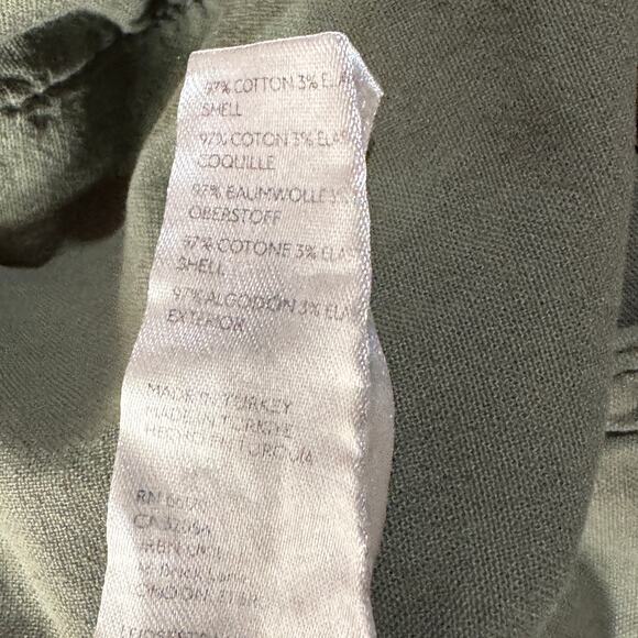 Free People SZ 12 Billie Chino Shorts Hi-Rise Pleated Pockets Zip-Fly Army Green - Picture 9 of 9